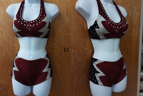 Burgandy/Navy Velvet Fitness Performance Suit