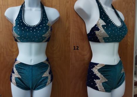 Teal/Navy Velvet Fitness Performance Suit