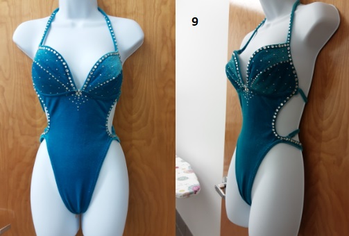 Teal Velvet 1-pc Figure Suit